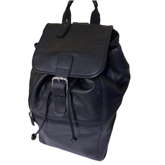 Y2K Coach 0529 Black Leather Extra Large Padded Straps 90s Backpack Vtg Rucksack - Picture 5 of 16